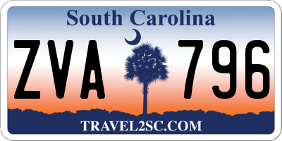 SC license plate ZVA796