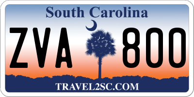 SC license plate ZVA800