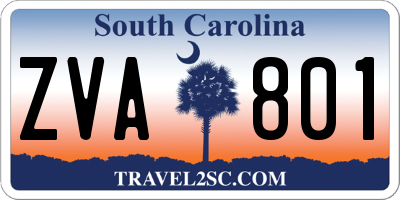 SC license plate ZVA801