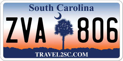 SC license plate ZVA806