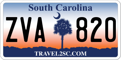 SC license plate ZVA820