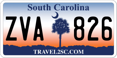 SC license plate ZVA826