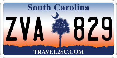 SC license plate ZVA829