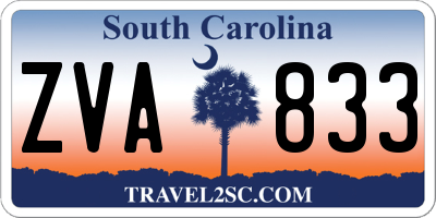 SC license plate ZVA833