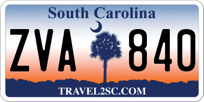 SC license plate ZVA840