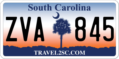 SC license plate ZVA845