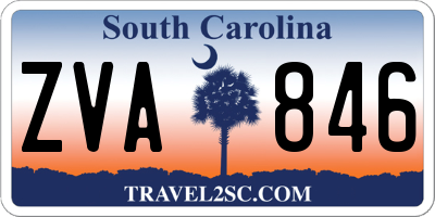 SC license plate ZVA846