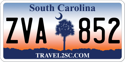 SC license plate ZVA852