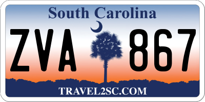 SC license plate ZVA867