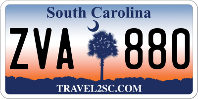 SC license plate ZVA880