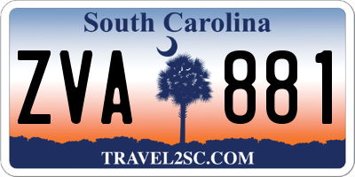 SC license plate ZVA881