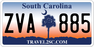 SC license plate ZVA885