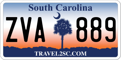 SC license plate ZVA889