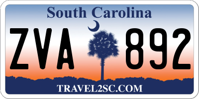 SC license plate ZVA892