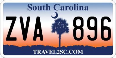 SC license plate ZVA896