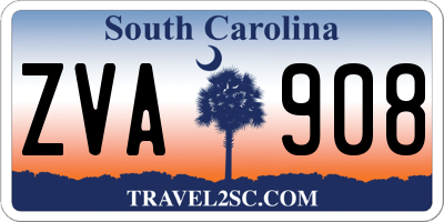 SC license plate ZVA908
