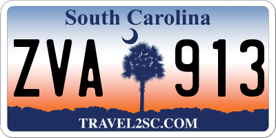 SC license plate ZVA913