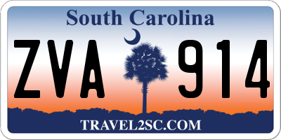 SC license plate ZVA914