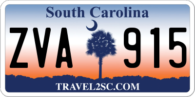 SC license plate ZVA915