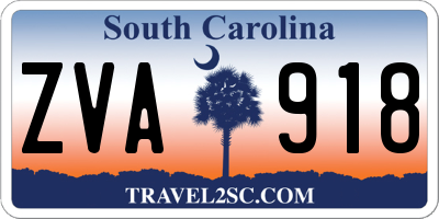 SC license plate ZVA918
