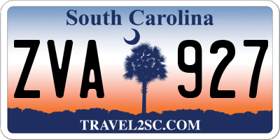 SC license plate ZVA927
