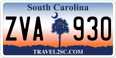 SC license plate ZVA930
