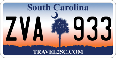 SC license plate ZVA933