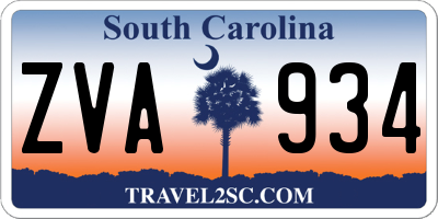 SC license plate ZVA934