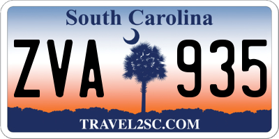 SC license plate ZVA935