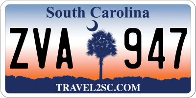 SC license plate ZVA947