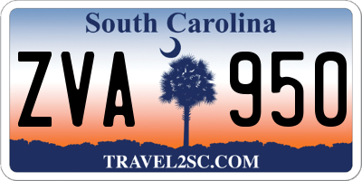 SC license plate ZVA950
