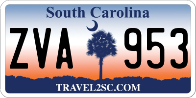 SC license plate ZVA953