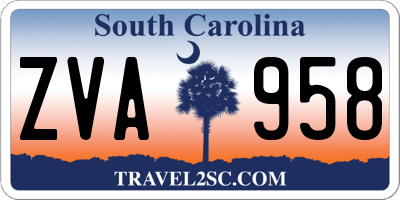 SC license plate ZVA958