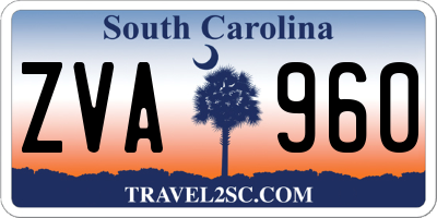 SC license plate ZVA960