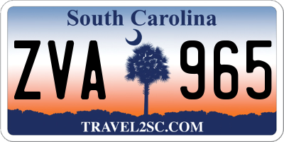 SC license plate ZVA965