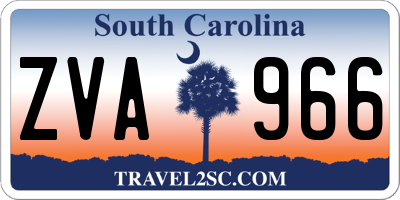 SC license plate ZVA966