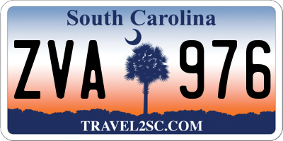 SC license plate ZVA976
