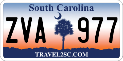 SC license plate ZVA977