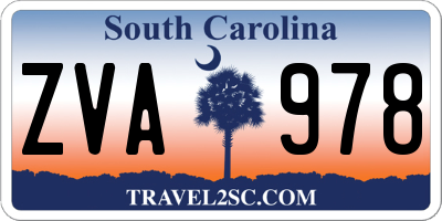SC license plate ZVA978