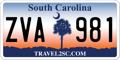 SC license plate ZVA981