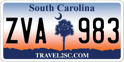 SC license plate ZVA983