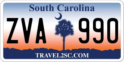 SC license plate ZVA990