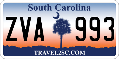 SC license plate ZVA993