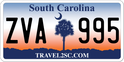 SC license plate ZVA995