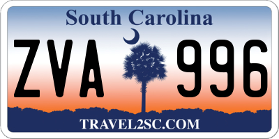 SC license plate ZVA996