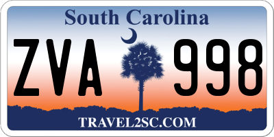 SC license plate ZVA998