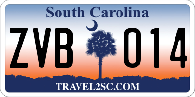 SC license plate ZVB014