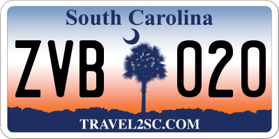 SC license plate ZVB020