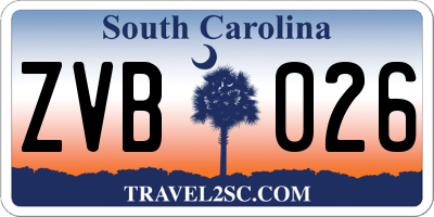 SC license plate ZVB026