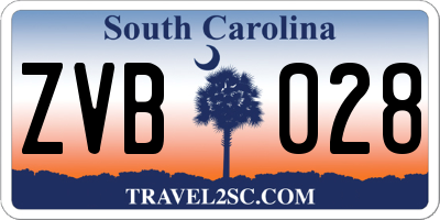 SC license plate ZVB028